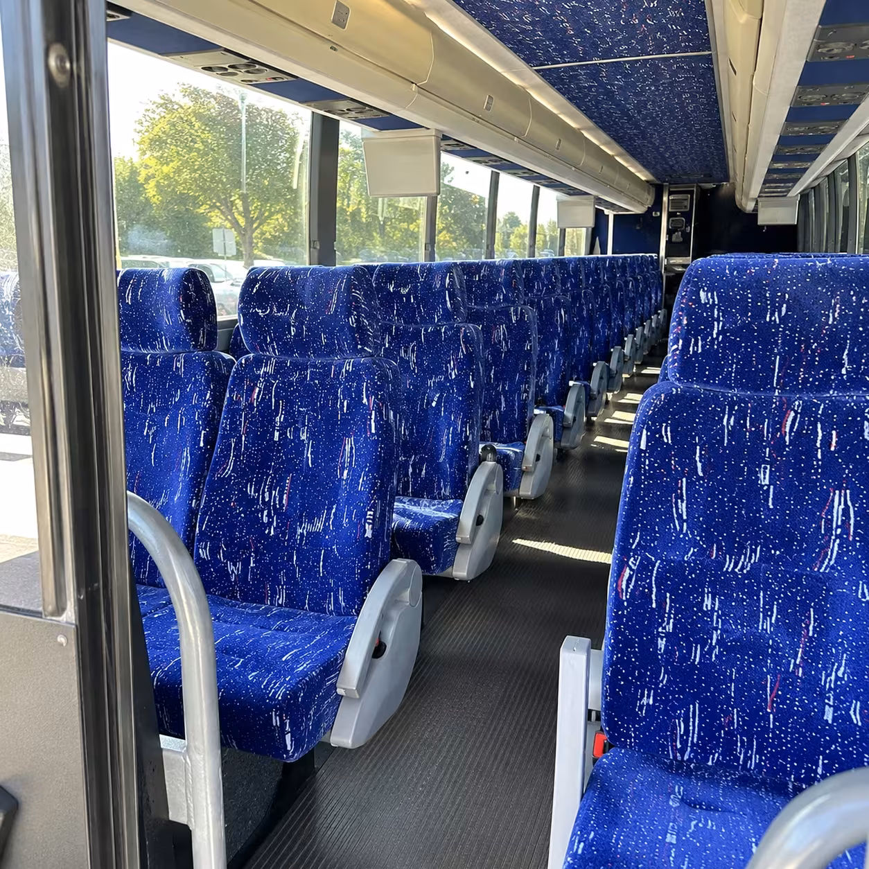56 passenger charter bus inside